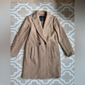 J. Crew Double-Breasted Camel-Tan Wool Blend Trench Coat